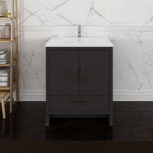 Load image into Gallery viewer, Fresca Imperia 30&quot; Dark Gray Oak Free Standing Modern Bathroom Cabinet w/ Integrated Sink- Fresca