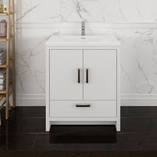 Load image into Gallery viewer, Fresca Imperia 30&quot; Glossy White Free Standing Modern Bathroom Cabinet w/ Integrated Sink- Fresca