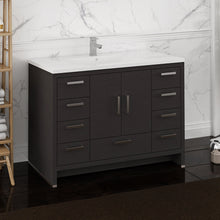 Load image into Gallery viewer, Fresca Imperia 48&quot; Dark Gray Oak Free Standing Modern Bathroom Cabinet w/ Integrated Sink- Fresca