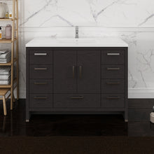Load image into Gallery viewer, Fresca Imperia 48&quot; Dark Gray Oak Free Standing Modern Bathroom Cabinet w/ Integrated Sink- Fresca