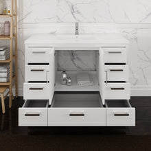 Load image into Gallery viewer, Fresca Imperia 48&quot; Glossy White Free Standing Modern Bathroom Cabinet w/ Integrated Sink- Fresca