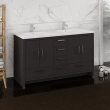 Load image into Gallery viewer, Fresca Imperia 60&quot; Dark Gray Oak Free Standing Modern Bathroom Cabinet w/ Integrated Double Sink- Fresca