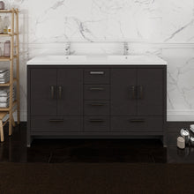 Load image into Gallery viewer, Fresca Imperia 60&quot; Dark Gray Oak Free Standing Modern Bathroom Cabinet w/ Integrated Double Sink- Fresca