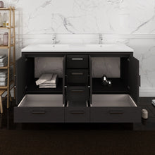 Load image into Gallery viewer, Fresca Imperia 60&quot; Dark Gray Oak Free Standing Modern Bathroom Cabinet w/ Integrated Double Sink- Fresca