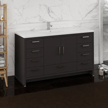 Load image into Gallery viewer, Fresca Imperia 60&quot; Dark Gray Oak Free Standing Modern Bathroom Cabinet w/ Integrated Single Sink- Fresca