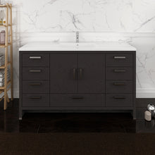 Load image into Gallery viewer, Fresca Imperia 60&quot; Dark Gray Oak Free Standing Modern Bathroom Cabinet w/ Integrated Single Sink- Fresca