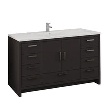 Load image into Gallery viewer, Fresca Imperia 60&quot; Dark Gray Oak Free Standing Modern Bathroom Cabinet w/ Integrated Single Sink- Fresca