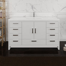 Load image into Gallery viewer, Fresca Imperia 60&quot; Glossy White Free Standing Modern Bathroom Cabinet w/ Integrated Single Sink- Fresca