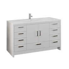 Load image into Gallery viewer, Fresca Imperia 60&quot; Glossy White Free Standing Modern Bathroom Cabinet w/ Integrated Single Sink- Fresca