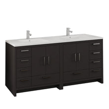 Load image into Gallery viewer, Fresca Imperia 72&quot; Dark Gray Oak Free Standing Double Sink Modern Bathroom Cabinet w/ Integrated Sink- Fresca