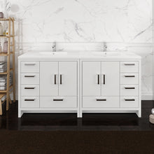 Load image into Gallery viewer, Fresca Imperia 72&quot; Glossy White Free Standing Double Sink Modern Bathroom Cabinet w/ Integrated Sink- Fresca