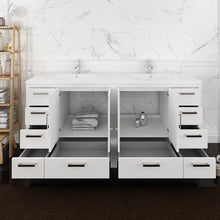 Load image into Gallery viewer, Fresca Imperia 72&quot; Glossy White Free Standing Double Sink Modern Bathroom Cabinet w/ Integrated Sink- Fresca