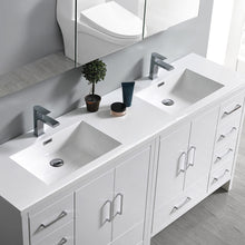 Load image into Gallery viewer, Fresca Imperia 72&quot; Glossy White Free Standing Double Sink Modern Bathroom Cabinet w/ Integrated Sink- Fresca