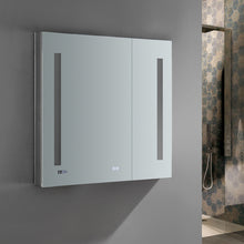 Load image into Gallery viewer, Fresca Tiempo 30&quot; Wide x 30&quot; Tall Bathroom Medicine Cabinet w/ LED Lighting &amp; Defogger- Fresca