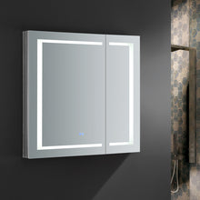 Load image into Gallery viewer, Fresca Spazio 36" Wide x 36" Tall Bathroom Medicine Cabinet w/ LED Lighting &amp; Defogger- Fresca