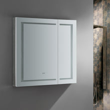 Load image into Gallery viewer, Fresca Spazio 36" Wide x 36" Tall Bathroom Medicine Cabinet w/ LED Lighting &amp; Defogger- Fresca
