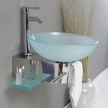 Load image into Gallery viewer, Fresca Cristallino 18&quot; Modern Glass Bathroom Vanity w/ Frosted Vessel Sink- Fresca
