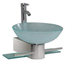 Load image into Gallery viewer, Fresca Cristallino 18&quot; Modern Glass Bathroom Vanity w/ Frosted Vessel Sink- Fresca