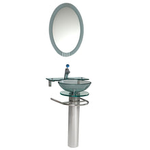 Load image into Gallery viewer, Fresca Ovale 24&quot; Modern Glass Bathroom Vanity w/ Frosted Edge Mirror- Fresca