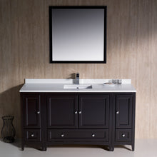 Load image into Gallery viewer, Fresca Oxford 60&quot; Espresso Traditional Bathroom Vanity- Fresca