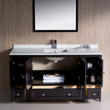 Load image into Gallery viewer, Fresca Oxford 60&quot; Espresso Traditional Bathroom Vanity- Fresca