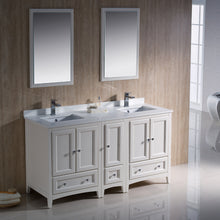 Load image into Gallery viewer, Fresca Oxford 60&quot; Antique White Traditional Double Sink Bathroom Vanity- Fresca