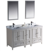 Load image into Gallery viewer, Fresca Oxford 60&quot; Antique White Traditional Double Sink Bathroom Vanity- Fresca