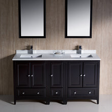 Load image into Gallery viewer, Fresca Oxford 60&quot; Espresso Traditional Double Sink Bathroom Vanity- Fresca