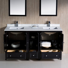 Load image into Gallery viewer, Fresca Oxford 60&quot; Espresso Traditional Double Sink Bathroom Vanity- Fresca