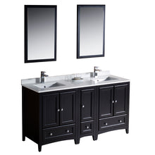 Load image into Gallery viewer, Fresca Oxford 60&quot; Espresso Traditional Double Sink Bathroom Vanity- Fresca
