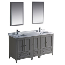 Load image into Gallery viewer, Fresca Oxford 60&quot; Gray Traditional Double Sink Bathroom Vanity- Fresca