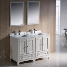 Load image into Gallery viewer, Fresca Oxford 48&quot; Antique White Traditional Double Sink Bathroom Vanity- Fresca