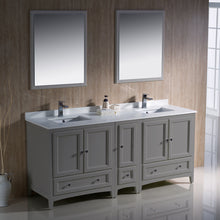 Load image into Gallery viewer, Fresca Oxford 72&quot; Gray Traditional Double Sink Bathroom Vanity- Fresca