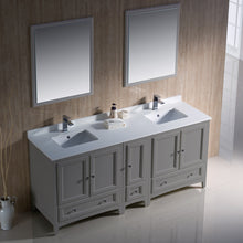 Load image into Gallery viewer, Fresca Oxford 72&quot; Gray Traditional Double Sink Bathroom Vanity- Fresca