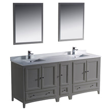Load image into Gallery viewer, Fresca Oxford 72&quot; Gray Traditional Double Sink Bathroom Vanity- Fresca