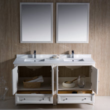 Load image into Gallery viewer, Fresca Oxford 60&quot; Antique White Traditional Double Sink Bathroom Vanity- Fresca