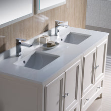 Load image into Gallery viewer, Fresca Oxford 60&quot; Antique White Traditional Double Sink Bathroom Vanity- Fresca