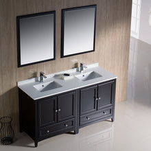 Load image into Gallery viewer, Fresca Oxford 60&quot; Espresso Traditional Double Sink Bathroom Vanity- Fresca