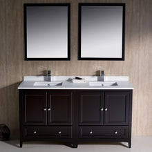 Load image into Gallery viewer, Fresca Oxford 60&quot; Espresso Traditional Double Sink Bathroom Vanity- Fresca