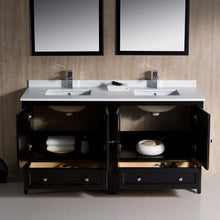 Load image into Gallery viewer, Fresca Oxford 60&quot; Espresso Traditional Double Sink Bathroom Vanity- Fresca