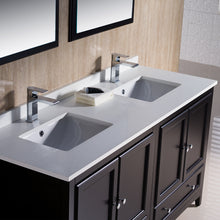 Load image into Gallery viewer, Fresca Oxford 60&quot; Espresso Traditional Double Sink Bathroom Vanity- Fresca