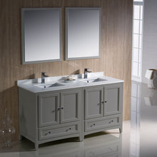 Load image into Gallery viewer, Fresca Oxford 60&quot; Gray Traditional Double Sink Bathroom Vanity- Fresca