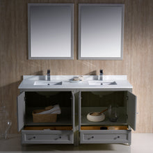 Load image into Gallery viewer, Fresca Oxford 60&quot; Gray Traditional Double Sink Bathroom Vanity- Fresca