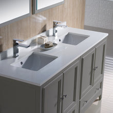 Load image into Gallery viewer, Fresca Oxford 60&quot; Gray Traditional Double Sink Bathroom Vanity- Fresca