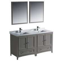 Load image into Gallery viewer, Fresca Oxford 60&quot; Gray Traditional Double Sink Bathroom Vanity- Fresca