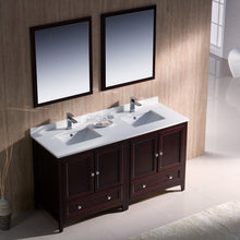 Load image into Gallery viewer, Fresca Oxford 60&quot; Mahogany Traditional Double Sink Bathroom Vanity- Fresca