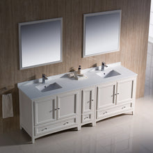 Load image into Gallery viewer, Fresca Oxford 84&quot; Antique White Traditional Double Sink Bathroom Vanity- Fresca