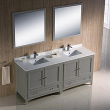 Load image into Gallery viewer, Fresca Oxford 72&quot; Gray Traditional Double Sink Bathroom Vanity- Fresca