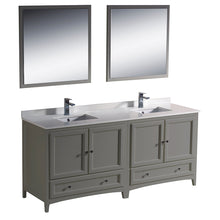 Load image into Gallery viewer, Fresca Oxford 72&quot; Gray Traditional Double Sink Bathroom Vanity- Fresca