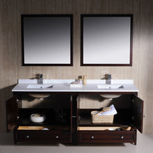 Load image into Gallery viewer, Fresca Oxford 72&quot; Mahogany Traditional Double Sink Bathroom Vanity- Fresca